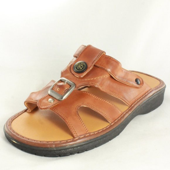 SOLEADO Brown Leather Strappy Sandals Like New - Picture 3 of 7